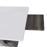 Cherry Tree Furniture High Gloss White Extendable Dining Table 6 to 8-Seater with Stainless Steel Base Cherry Tree Furniture