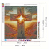 Sunset Cross Diamond Art Kits for Adults,5D Diamond Painting Kit for Christianity,DIY Full Round Drill Gem Arts Religious Diamond Paint by Diamond Dots Wall Art Decor 13.8x13.8 Inch GEMFAMILY