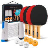 PRO SPIN All-in-One Ping Pong Set - Retractable Ping Pong Net for Any Table (72"), Ping Pong Paddles and Balls, Storage Case - Portable Table Tennis Gifts for Boys & Girls (4-Player Set) PRO SPIN