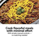 Hamilton Beach 7-Quart Portable Slow Cooker Serves 8+, Dishwasher Safe Crock, Lid Latch Strap for Travel, Brushed Silver Hamilton Beach