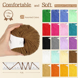Katech 20 Skeins Cotton Yarn for Crocheting-Sport Weight Yarn 55% Cotton 45% Acrylic-Milk Cotton Yarn-Knitting/Crochet Yarn Kit Katech
