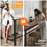 Wisfor High-Top Sintered Stone Bar Table with Black Metal Frame - Stylish White Rectangle Dining Table for Narrow Spaces Wisfor