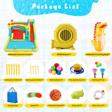 AKEYDIY Bounce House Water Slide for Kids 3-12 - Outdoor/Indoor Inflatable Water Bounce House with 3 Slides, Climbing Wall, Ball Pit & Jumping Area - Water Bouncy House Includes Blower (15.6ft x 11ft) AKEYDIY