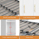 BEQAI Murphy Bed Queen with Storage Bookcase & 4 Adjustable Shelves, Queen Murphy Bed Cabinet Bed, Foldable Space Saving Furniture Beds, Wood Wall Bed for Guest Room, Bedroom, White BEQAI