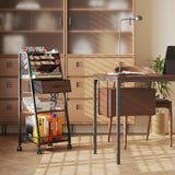 Homsorout 3 Tier Rolling Cart - Metal Utility Cart with Storage Drawer and Wheels, Versatile Art & Craft Organizer for Home, Office, or Studio - Ideal for Storing Brushes, Paints, and Supplies Homsorout