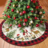 Christmas Tree Skirt 48 Inch Santa Claus Peace Love Xmas Tree Mat Decoration Winter Xmas Holiday Ornaments Home Party Decorations (Beige, 48x48 inch) Mocsicka