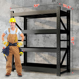 Kobito 5000LBS Storage Shelves, 59" W Garage Shelving Heavy Duty Adjustable Shelving Units, 4 Tier Metal Garage Shelves Industrial Shelving for Garage, Warehouses, Basement, Black Kobito