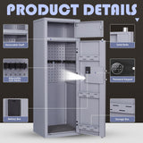 Kaer 10-14 Gun Rifle Safe,Rifle Gun Safe for Shotguns,Large Gun Safe for Home Rifle and Pistols,Long Gun Cabinet for Rifles and Shotguns with Digital Keypad,3 Adjustable Shelves,LED Light(Unassembled) KAER