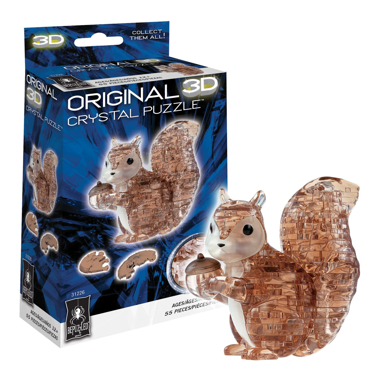 BePuzzled | Squirrel Original 3D Crystal Puzzle, Ages 12 and Up Bepuzzled