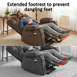 MCombo Dual Motor Power Lift Recliner Chair with Massage and Heat for Elderly People, Infinite Position, USB Ports, Cup Holders, Fabric 7679 (Medium, Brown) MCombo