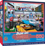 MasterPieces 550 Piece Jigsaw Puzzle for Adults, Family, Or Youth - Rock & Rolla Diner - 18"x24" - Nostalgic Retro Jigsaw Puzzle Masterpieces
