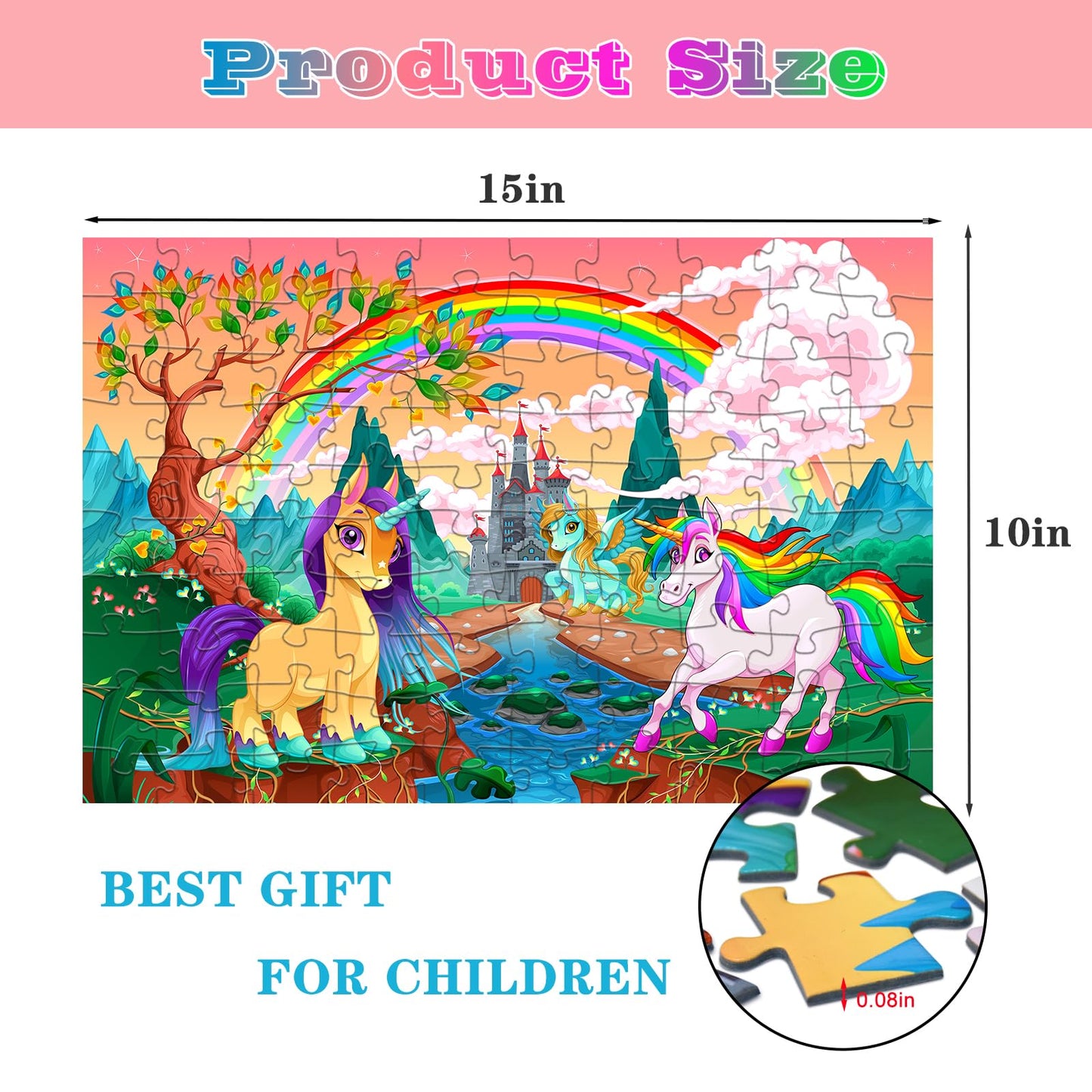 Puzzles for Kids Ages 4-8 100 Piece Puzzles for Kids, Castle 100 Piece Puzzles Children Learning Educational Toys Gifts Gifts Girls Age 4-6, 6-8, 8-10 Years Old (15 "X 10")…