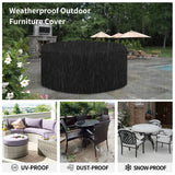 Easy-Going 600D Heavy Duty Round Patio Furniture Cover, Outdoor Table and Chair Set Cover, Waterproof Outdoor Sectional Furniture Set Cover (62" DIAx 28" H, Black) Easy-Going