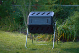 FCMP Outdoor IM4000 Dual Chamber Tumbling Composter Canadian-Made, 100% Recycled Resin - Outdoor Rotating Compost Tumbler Bin for Garden, Kitchen, and Yard Waste, Black (37 Gallon) FCMP Outdoor