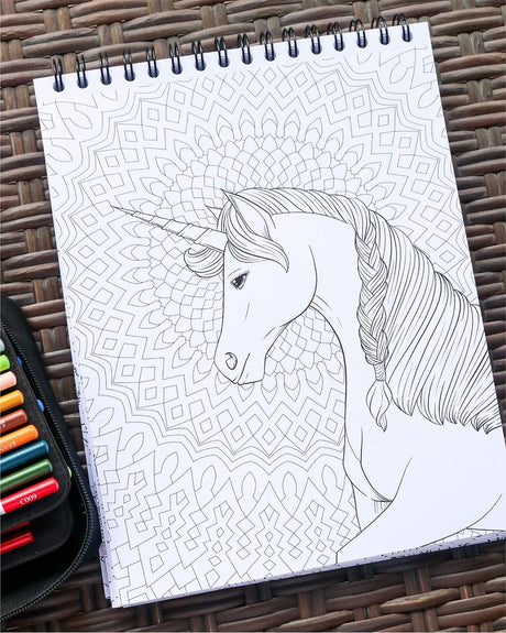 ColorIt Colorful Unicorns Adult Coloring Book - 50 Single-Sided Pages, Thick Smooth Paper, Lay Flat Hardback Covers, Spiral Bound, USA Printed, Hand Drawn Unicorn Coloring Pages ColorIt