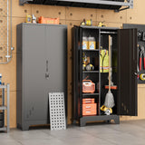 Storage Cabinet 61" H, Metal Outdoor Sheds with Shelves for Tools Storage, Cleaning Supplies Closet with Removable Pegboard for Outdoor, Garage, Utility Room METALREAD