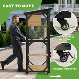 Grepatio Catio Outdoor Cat Enclosure Outside Wooden Cat House with Weatherproof Large Cat Cage Condo Outdoor Playpen with Platform and Sleep House Cat Scratching Board & Ball (Black) Grepatio