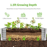 Land Guard Metal Raised Garden Bed for Gardening, 8x4x1.5ft Galvanized Raised Garden Bed, Planter Boxes Outdoor for Vegetables, Fruits and Flowers (Silver) Land Guard
