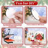 32 Pcs Sublimation Ornament Blanks, Round Christmas Personalized Sublimation Blanks Pendant for Christmas Party Favors, Christmas Decoration Supplies, DIY Handmade Crafts(2.75 inches) Ozera Kitchen