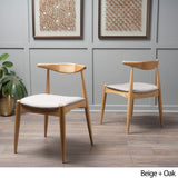 Christopher Knight Home Francie Fabric with Oak Finish Dining Chairs, 2-Pcs Set, Beige Christopher Knight Home