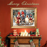Ekuxom Chicken Diamond Art Kits for Adults, Winter Christmas Diamond Art Kits for Adults, Full Round Christmas Chicken Diamond Painting Gem Art Home Wall Decor 16x12 inch Ekuxom