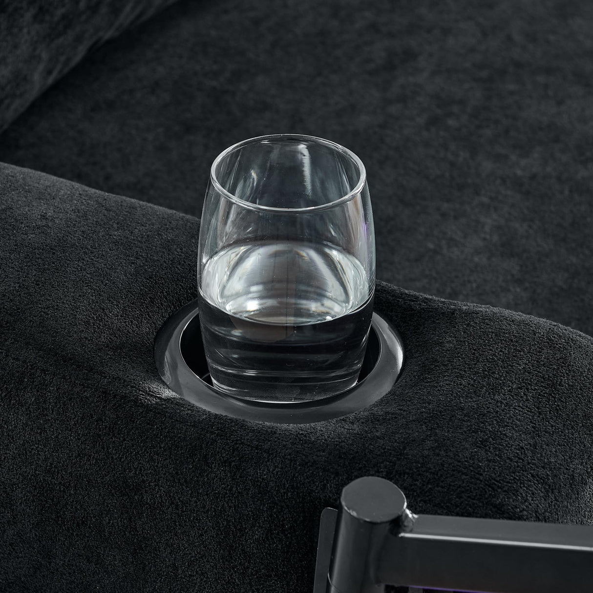 Ball & Cast Convertible Sleeper Sofa Bed with Storage Chaise, L Shaped Pull Out Couch with Retractable Table, Cup Holders,LED Light & USB Ports,Chenille Corner Sectional Couches for Living Room,Black Ball & Cast