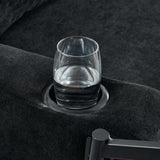 Ball & Cast Convertible Sleeper Sofa Bed with Storage Chaise, L Shaped Pull Out Couch with Retractable Table, Cup Holders,LED Light & USB Ports,Chenille Corner Sectional Couches for Living Room,Black Ball & Cast