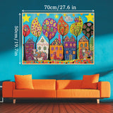 Colorful Fantasy Village Puzzles for Adults 1000 Pieces, Cute Art House Jigsaw Puzzles, Nature Funny Beautiful Puzzles BBOLDIN