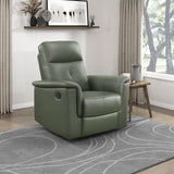 Lexicon Swivel Glider Recliner Chair, Comfy Nursery Glider, Top Grain Leather Match Recliner, Manual Reclining Chair for Living Room/Office/Apartment, Green Lexicon