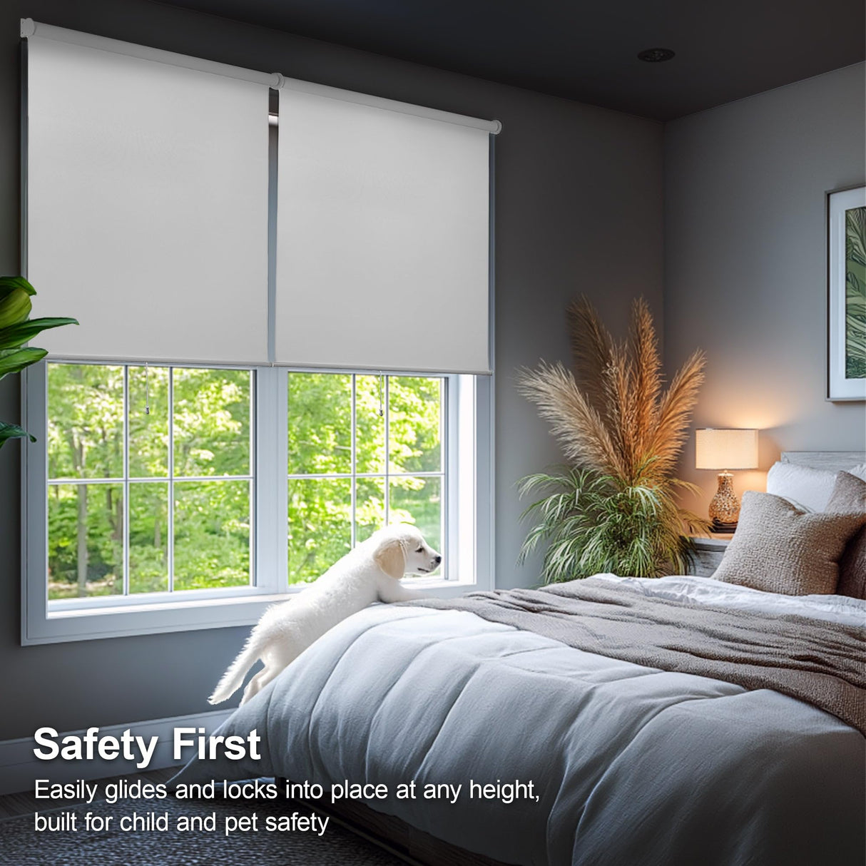 CHICOLOGY Roller Window Shades , Window Blinds , Window Shades for Home , Roller Shades , Window Treatments , Window Blinds Cordless , Door Blinds , Byssus White (Blackout), 30"W X 72"H CHICOLOGY