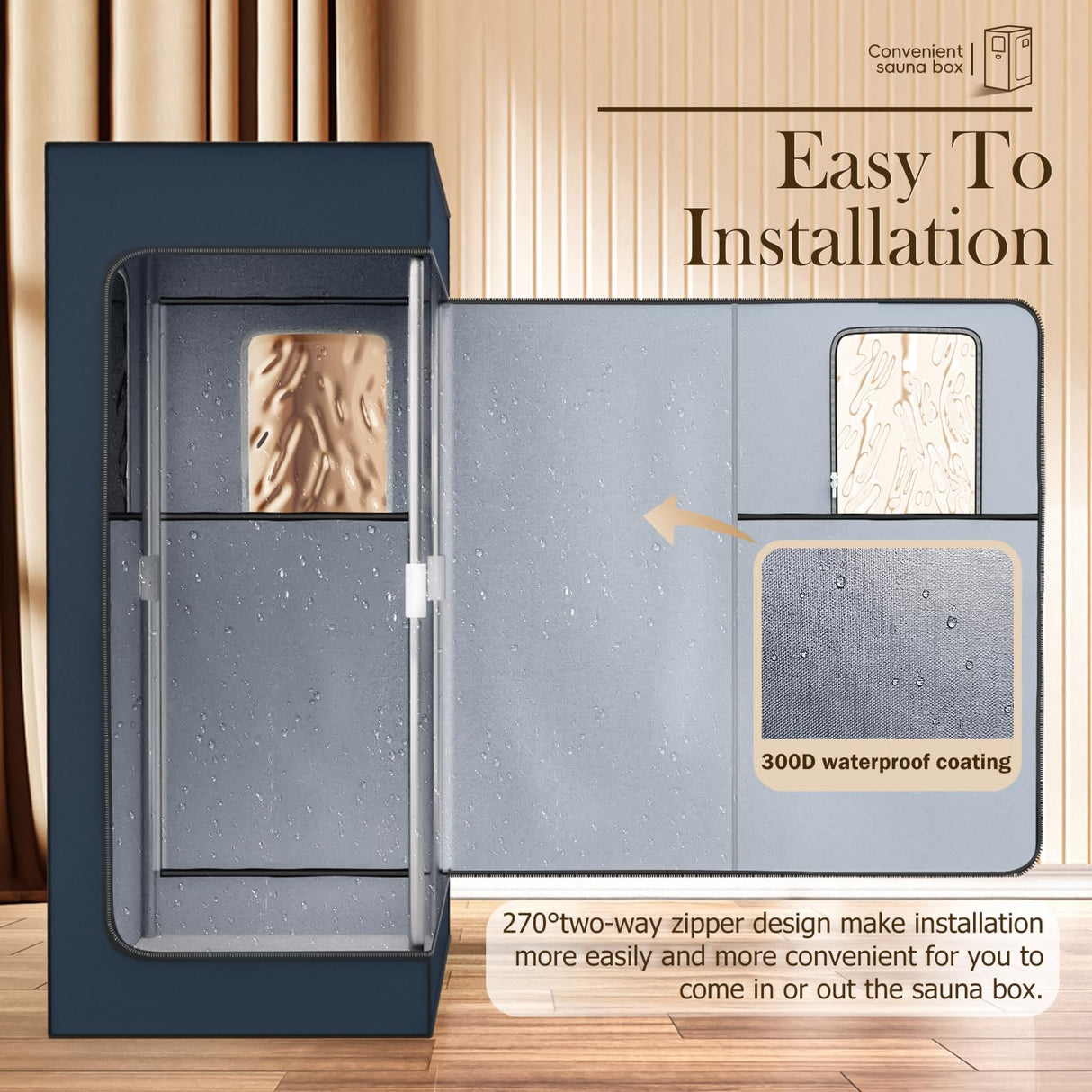 Portable Home Steam Sauna Box, Full Size Personal Sauna Tent for Home Spa, Indoor Sauna Relaxation Kit with 2.6L & 1000 Watt Steam Generator, Remote Control, Foldable Chair, Foot Rest, Mat TATDOL