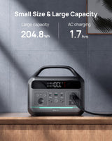 DaranEner Portable Power Station, 204Wh LiFePO4 Battery Backup w/ 2 300W (Surge 600W) AC Outlets, PD100W Fast Charging Outlet, Solar Generator for Outdoors Camping Travelling and Emergencies DaranEner