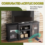 WLIVE Retro TV Stand for 65 inch TV, TV Console Cabinet with Storage, Open Shelves Entertainment Center for Living Room and Bedroom, Black WLIVE