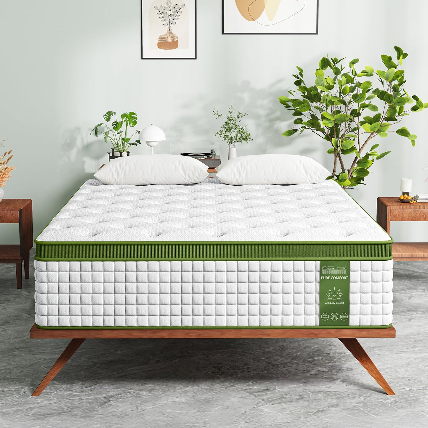 BedStory Queen Mattress, 14 Inch Hybrid Mattress Queen Size in a Box with Gel Memory Foam and Pocket Springs, Medium Firm Mattress, Pressure Relief & Motion Isolation, CertiPUR-Us Certified, No Odor