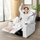 LAFWELL Rocking Recliner Chair, Massage Rocker Recliner Chair with Vibration Massage and Heat, 360° Swivel Recliner Chairs, Living Room, Bedroom, Nursery, RV, Grey LAFWELL