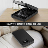 Sgorlds Gun Safe for Pistol, Portable Handgun Lock Box with Combination Lock, Pistol Safe for Car, Home, Travel, 11.5" x7.5" x2.5",Black Sgorlds