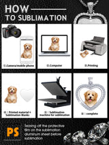 Junkin 24 Pcs Sublimation Rhinestone Trays Pendant Set, Including 6 Heart Shape Double Sided Blank Rhinestone Bezel Trays, 6 Pcs Thick Chains with 12 Sublimation Discs for Making (Silver) Junkin