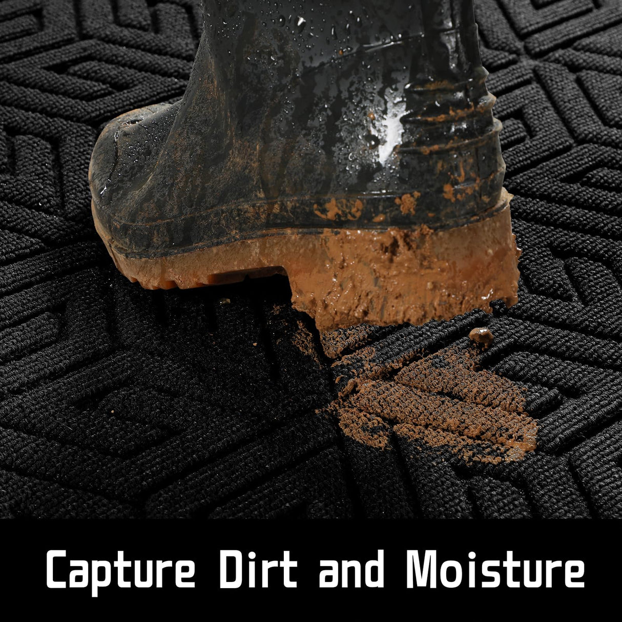 Yimobra Sturdy Front Entrance Door Mat, Heavy Duty Outdoor Indoor Doormat Entryway Floor Mat, Non Slip Rubber Backing, Easy Clean Shoe Scraper, Waterproof, Patio, Lawn, 17x29.5 Inch, Black Yimobra