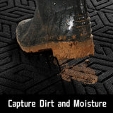 Yimobra Sturdy Front Entrance Door Mat, Heavy Duty Outdoor Indoor Doormat Entryway Floor Mat, Non Slip Rubber Backing, Easy Clean Shoe Scraper, Waterproof, Patio, Lawn, 17x29.5 Inch, Black Yimobra