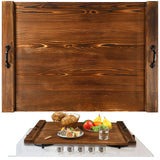 Chunful Stove Top Cover Board 30 x 22 Inch Wood Stove Top Cover Rustic Noodle Board Stove Cover with Handles for Electric Stove Gas Burners Kitchen Counter(Brown) Chunful