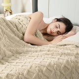 Aganear Fleece Throw Blanket - Cozy Soft Lightweight Fuzzy Throw Blanket for Women Portable Throw Blankets for Couch, Warm Present for Birthday, Christmas, Halloween, Housewarming(50"x60", Khaki) Aganear