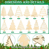 Gerrii 36 Pcs Wood Unfinished Christmas Tree Crafts Wooden Christmas Tree Cutouts Ornaments DIY Wooden Crafts Tree Shape to Paint for Christmas Hanging Decorations Home Winter Tree Decor Gerrii