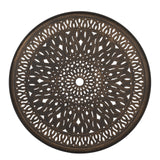 VINGLI 5 Pieces Outdoor Patio Dining Set, Cast Aluminium Patio Furniture Set with 4 Chairs and 1 Umbrella Table for Yard, Garden, Porch and Poolside, Bronze (Round Table and Chairs) VINGLI