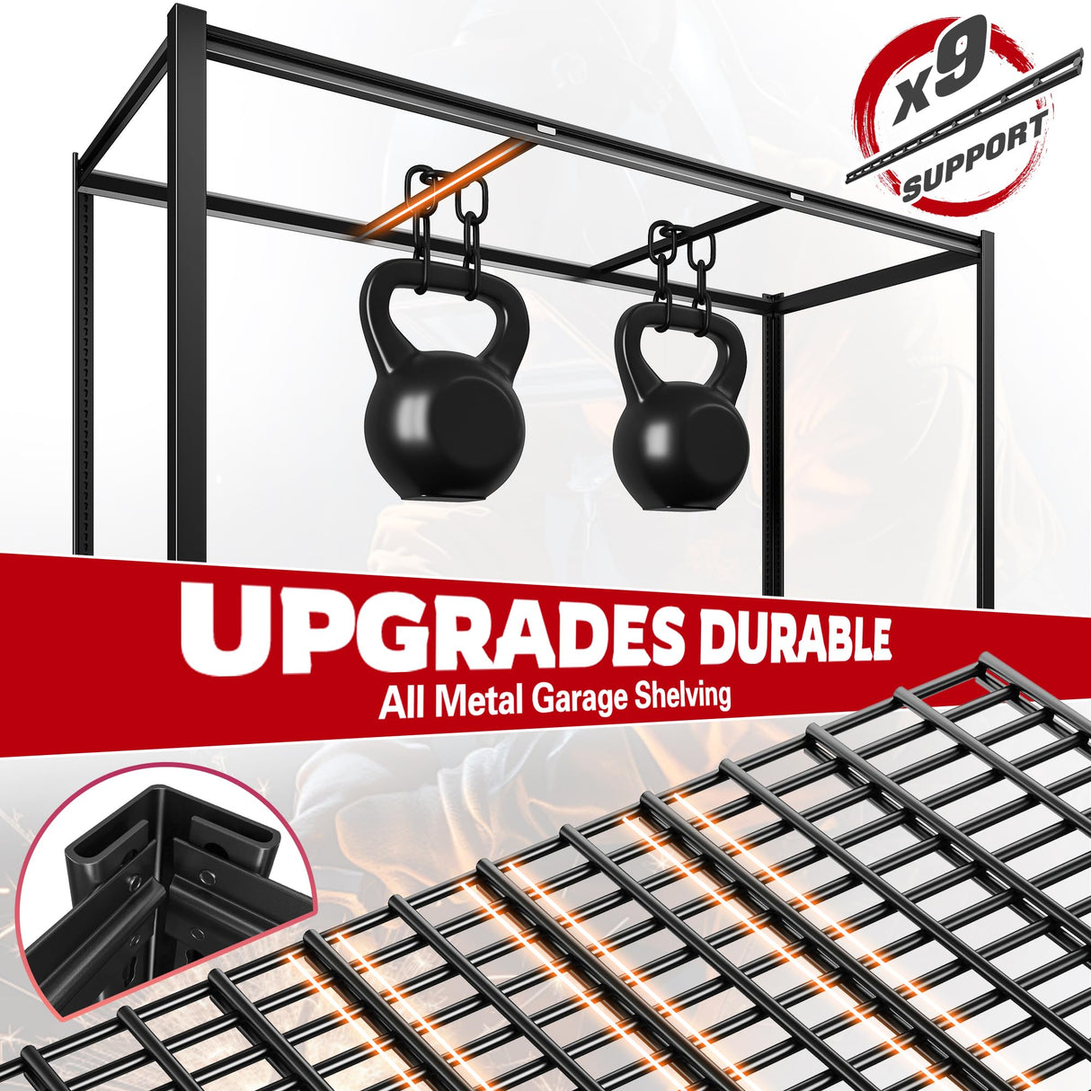 REIBII 60" W Garage Shelving, 2900LBS Storage Shelves, 6 Tier Heavy Duty Shelving, Adjustable Metal Shelving Units and Storage Rack for Warehouse, Pantry, Basement, 60" W x 84" Hx 24" D, 2 Pack REIBII