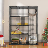 YITAHOME 4-Tier Indoor Cat Enclosure with Hammock - Large Metal Wire Playpen Kennel for 1-3 Cats YITAHOME