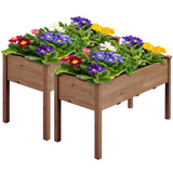 Yaheetech 2pcs Raised Garden Bed 48x24x30in Elevated Wooden Horticulture Planter Box with Legs Standing Growing Bed for Gardening/Backyard/Patio/Balcony, Dark Brown Yaheetech