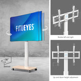 FITUEYES Rolling TV Stand for 32 to 65 70 Inch TVs, Portable Mobile TV Cart on Wheels, Tall Universal Floor Stands with Swivel Mount, Fit Corner, Bedroom, Outdoor, Small Dorm (White) FITUEYES