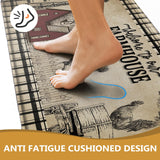 CHICNOOK PVC Farmhouse Kitchen Rugs Anti Fatigue 3 Piece, Washable Non-Skid Kitchen Mat, Farmhouse Rooster Kitchen Floor Mat, Cushioned Kitchen Floor Mats, Size 18'' x 30''+18" x 48"+18" x 60" CHICNOOK