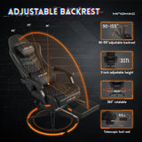 Gaming Chair, Computer Office Chair with Footrest, 155° Reclining Chair, Ergonomic High Back Computer Chair with Headrest and Lumbar Support for Adults and Kids(All Black) Gamtimer
