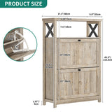 YITAHOME Shoe Cabinet with 2 Flip Drawers, Entryway Shoe Storage Cabinet with Open Shelves, Free Standing Hidden Shoe Rack Storage Organizer for Entryway/Hallway/Closet YITAHOME